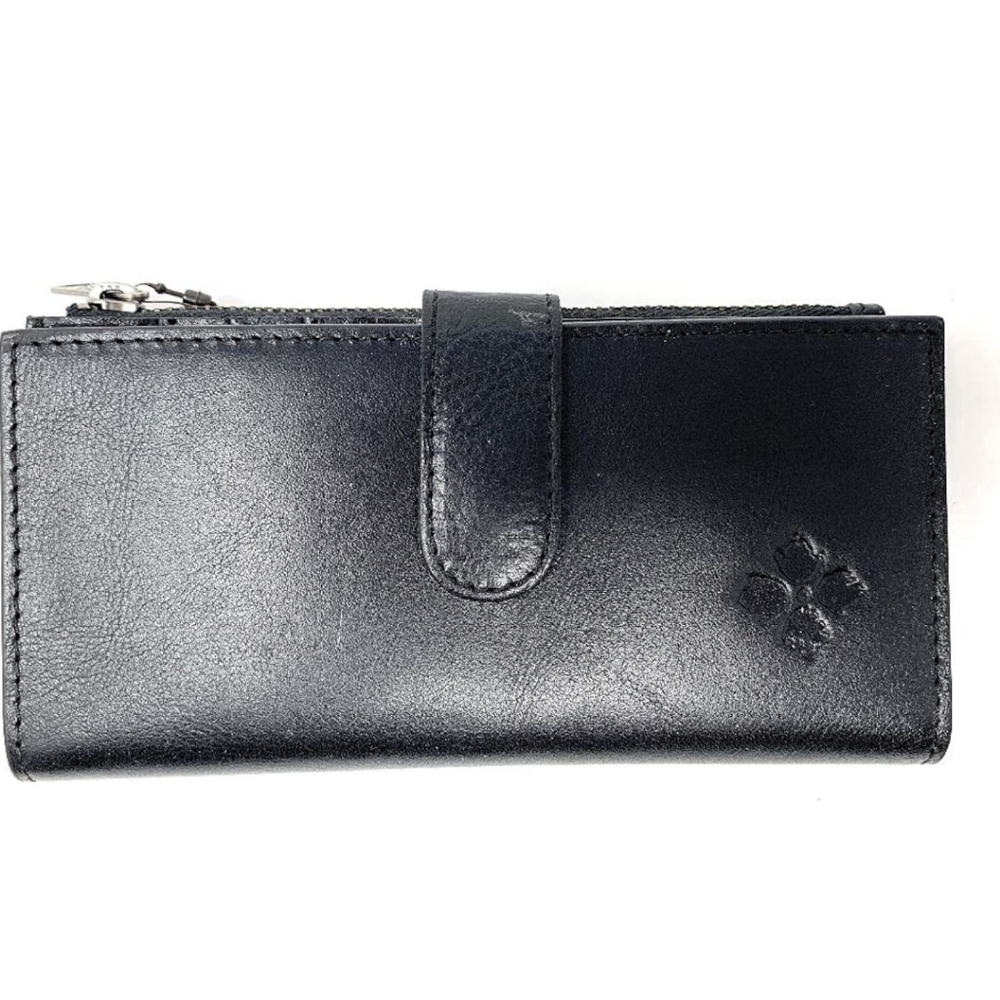 Patricia Nash Black Leather Zip Wallet